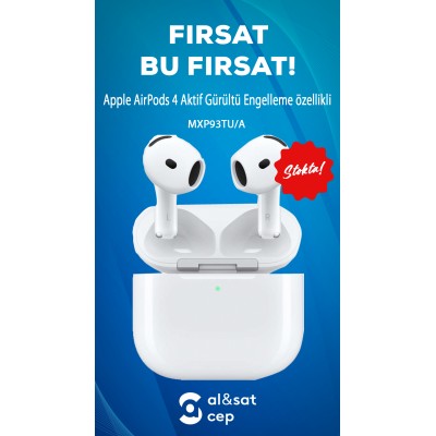 Airpods 4 Aktif Gürültü Engelleme Özellikli Bluetooth Kulak İçi Kulaklık MXP93TU/A