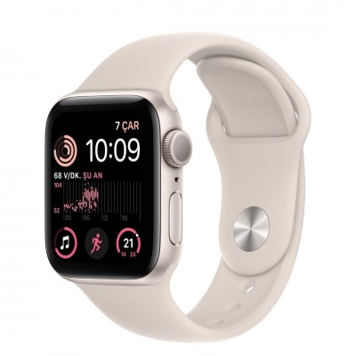 Apple Watch SE ( 44'mm ) Yıldız Işığı Alüminyum Kasa ve Spor Kordon