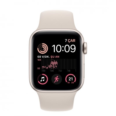Apple Watch SE ( 44'mm ) Yıldız Işığı Alüminyum Kasa ve Spor Kordon