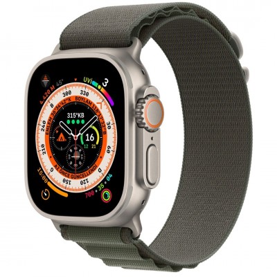 Apple Watch Ultra ( 49'mm ) Titanyum Kasa ve Turuncu Alpine Loop